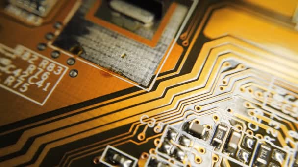 Circuit électronique flou. Flou circuit électronique fermer ordinateur