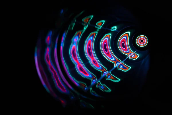 Звуковые волны в темноте в полном цвете Стоковое Фото