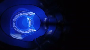 Abstract energy tunnel in space. Energy force fields tunnel in outer space. Portal of light