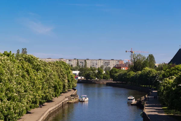 Güneşli bir şehir nehir