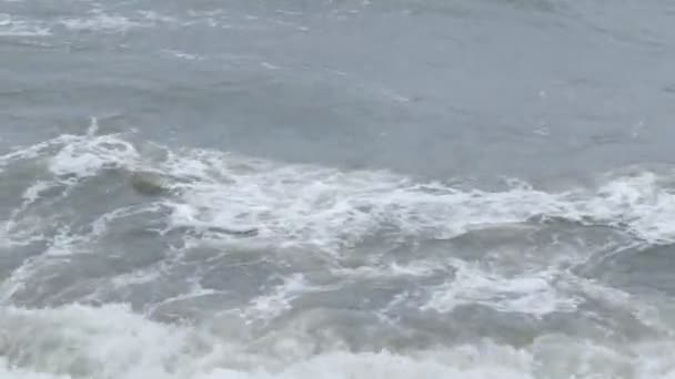 Ondas Fortes Mar Báltico Inverno Dia Nublado — Vídeo de Stock