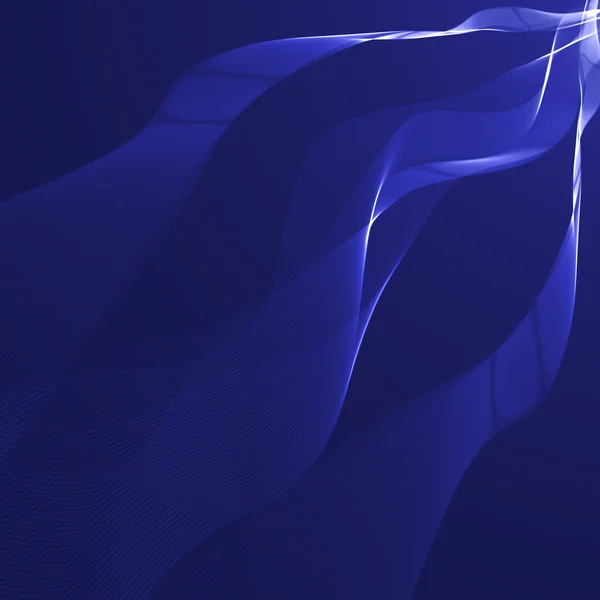Blauwe golvende strepen op een donkere achtergrond — Stockvector