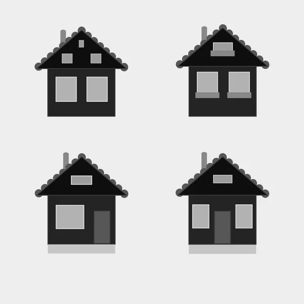 Casas iconos, vector — Vector de stock