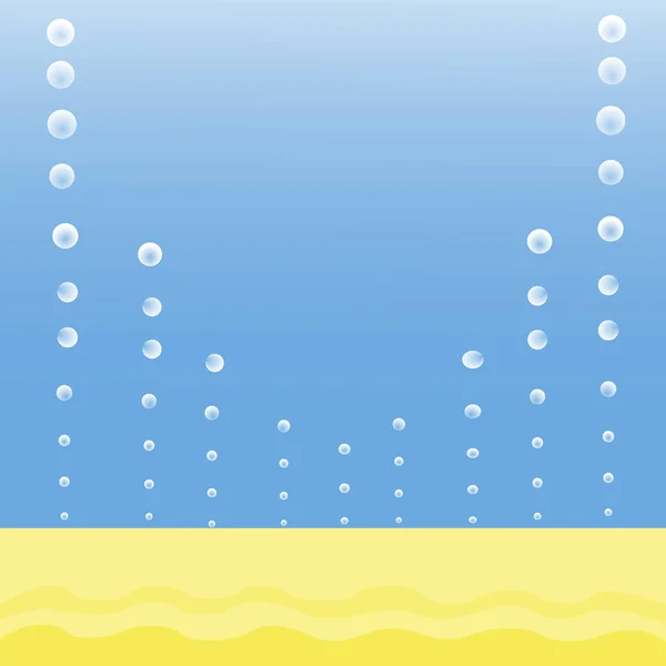 Το βυθό της θάλασσας με φυσαλίδες αέρα — Διανυσματικό Αρχείο