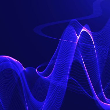 Koyu mavi zemin üzerine mavi dalgalı şerit