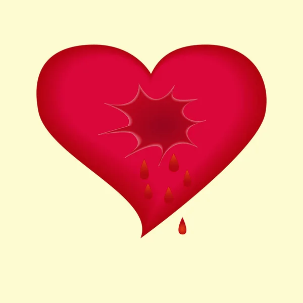 Sír a szív. Megtört szív — Stock Vector