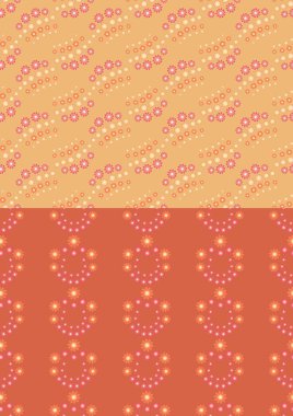 İki çiçek Dikişsiz desen bir dizi