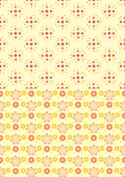 Un conjunto de dos patrones florales sin costura — Vector de stock