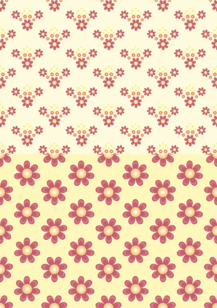 Ένα σύνολο από δύο floral μοτίβο άνευ ραφής — Διανυσματικό Αρχείο