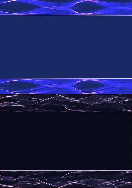 Karanlık bir arka plan üzerinde dalgalı parlak şeritler — Stok Vektör
