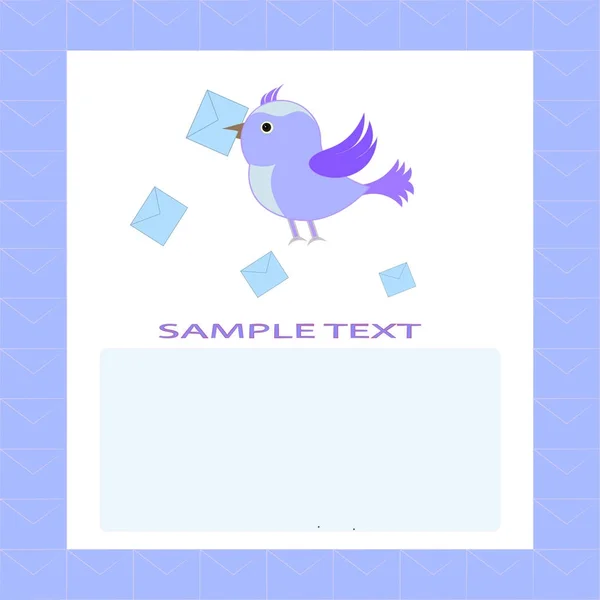 Poštovní pták s dopisem. — Stockový vektor
