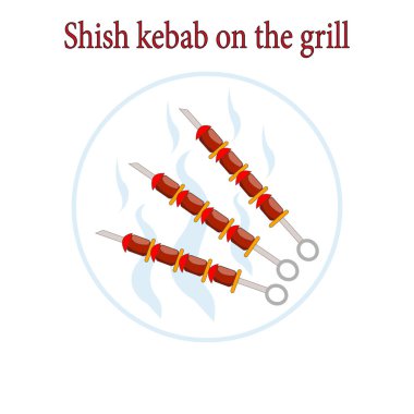 şiş kebap şişleri vektör simgesine.