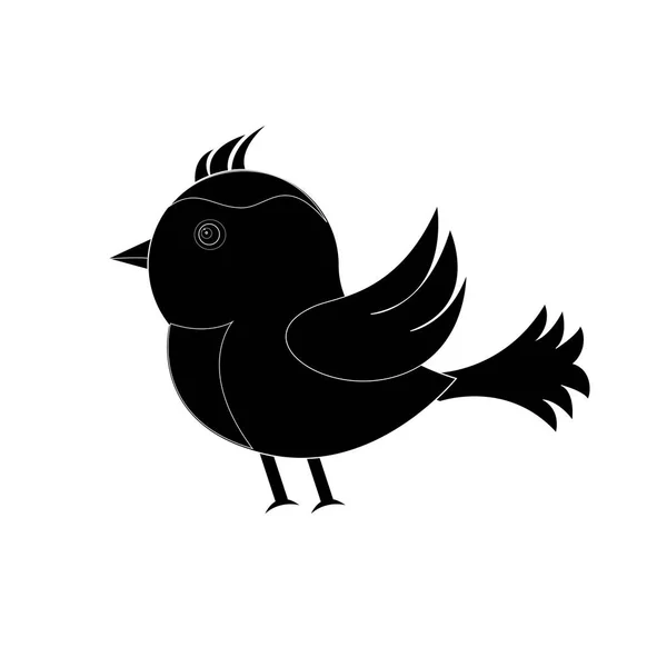 Vogel schwarzer Vektor Symbol. — Stockvektor