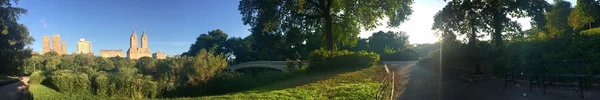 Building and Central Park in panorama — Stock Photo, Image