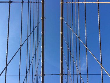 Kablo simetri ve açıkça mavi gökyüzü