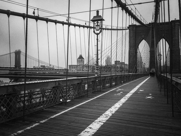  Brooklyn Köprüsü ve siyah ve beyaz tarzı Manhattan Köprüsü