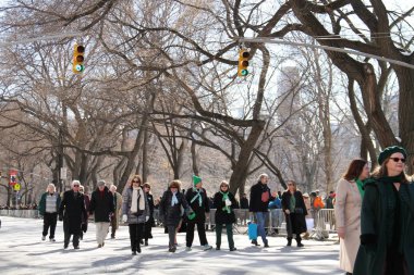 St patrick's günü Manhattan, New York 17 Şubat 2017: törende Central Park