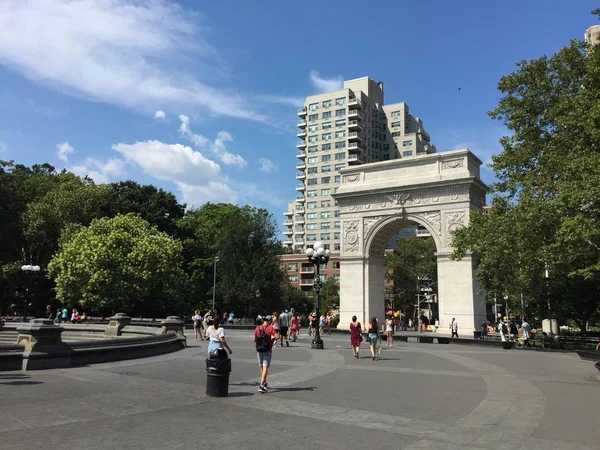 Μανχάταν Νέα Υόρκη Ιουλίου 2017 Τετραγωνικό Πάρκο Της Ουάσιγκτον Καλοκαίρι Royalty Free Φωτογραφίες Αρχείου