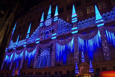 Manhattan, New York, Aralık 20. 2017: mavi ışık 
