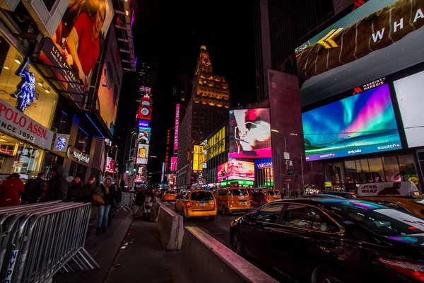 Manhattan New York Január 2018 Ban Forgalomtól Turistáktól Times Square Stock Kép