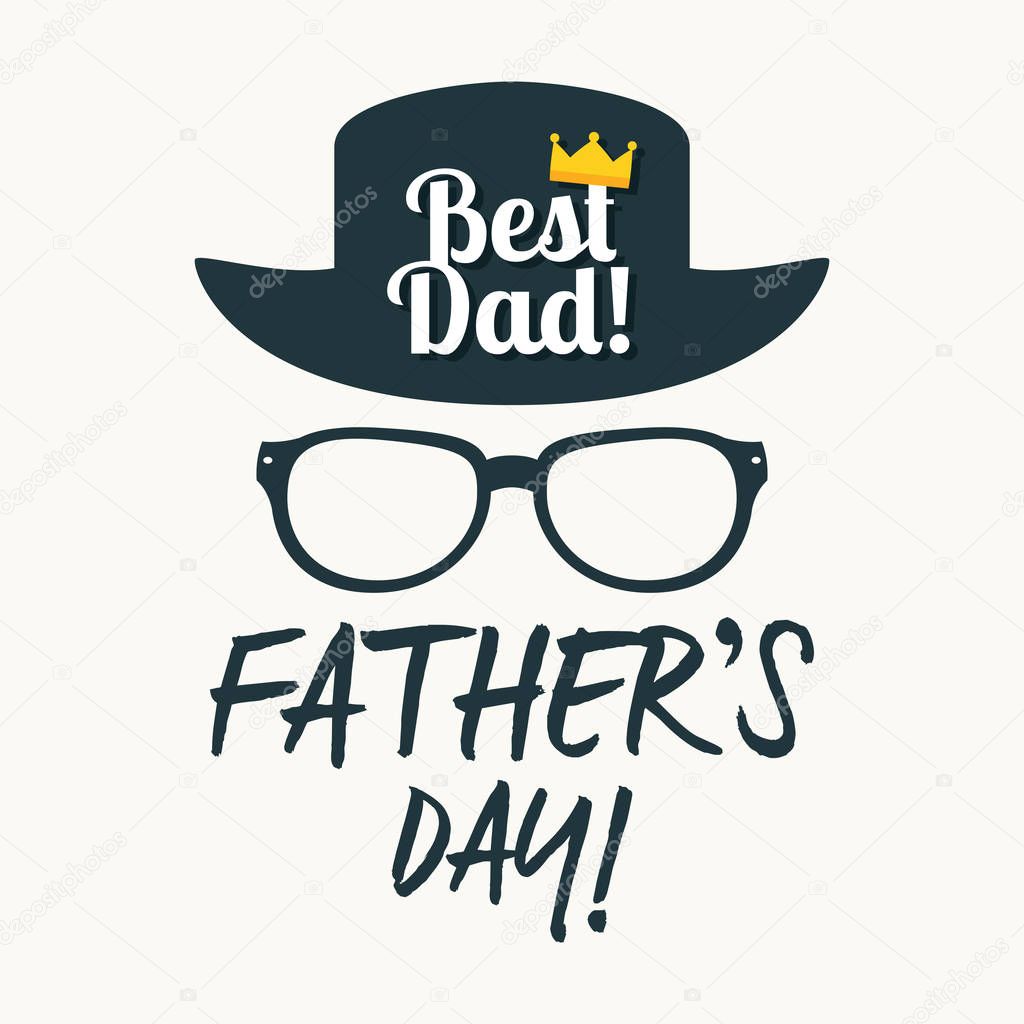 Happy Father's Day vector greeting card, vector illustration.