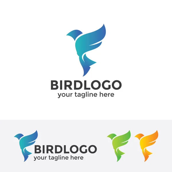 Logo de pájaro azul abstracto — Archivo Imágenes Vectoriales