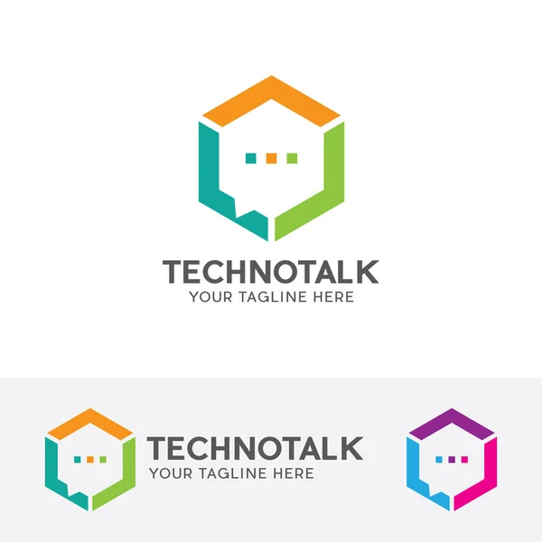 Logo teknologi talk - Stok Vektor