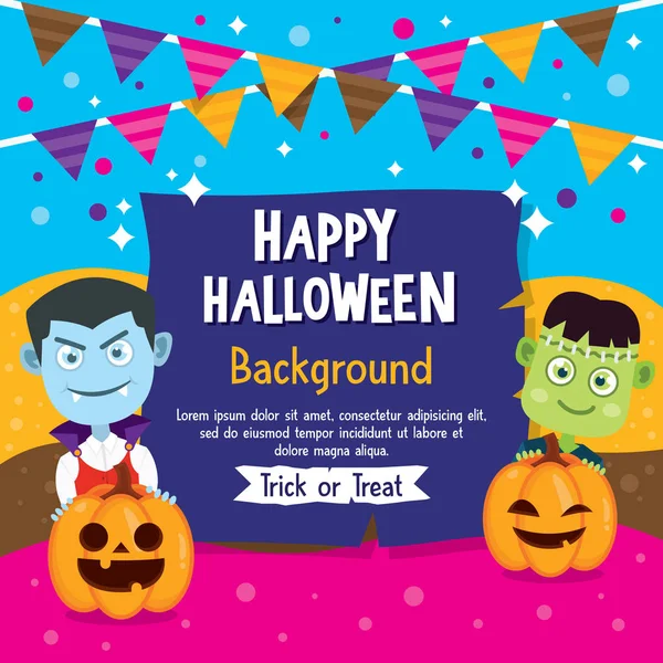 Feliz Halloween fondo y tarjeta de felicitación — Archivo Imágenes Vectoriales