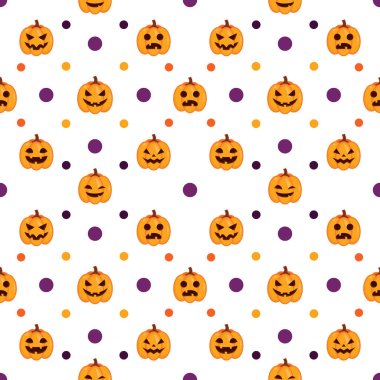 Beyaz arka planda kusursuz Cadılar Bayramı deseni