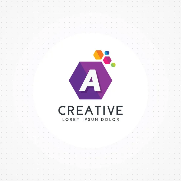 Carta Hexagonal Creativa Diseño Logotipo Plantilla Vector Alfabeto — Archivo Imágenes Vectoriales