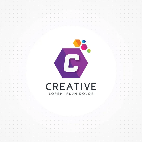 Kreativa Sexkantiga Bokstaven Logotypdesign Alfabetet Vector Mall — Stock vektor