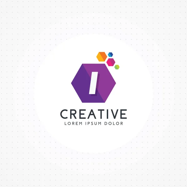 Creative Sexkantiga Bokstaven Logotypdesign Alfabetet Vector Mall — Stock vektor