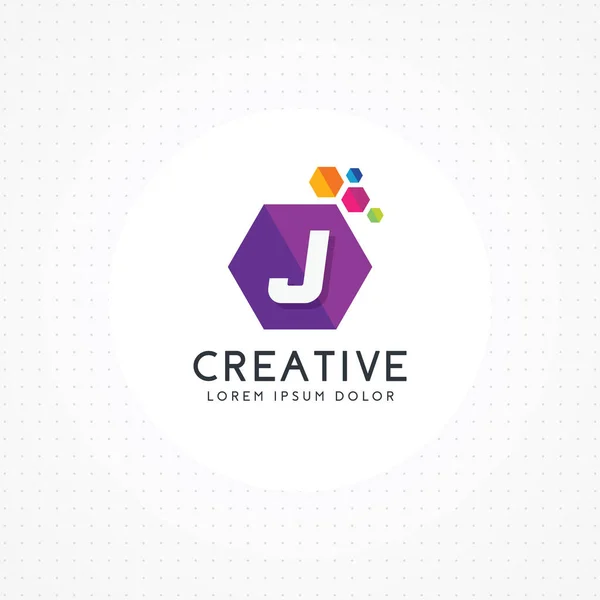 Criativa Letra Hexagonal Design Logotipo Modelo Vetor Alfabeto —  Vetores de Stock