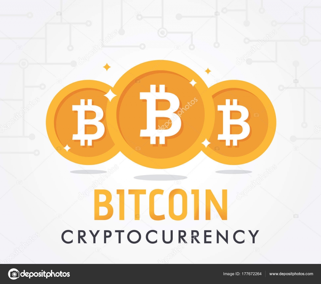 Crypto Currency Bitcoin Digital Bitcoin Mining Vector Concept White - 
