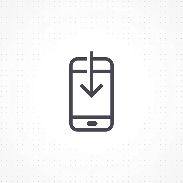 Vektor Okostelefonja Lefelé Mutató Nyílra Lapos Smartphone Ikonján Mobil Letöltés — Stock Vector