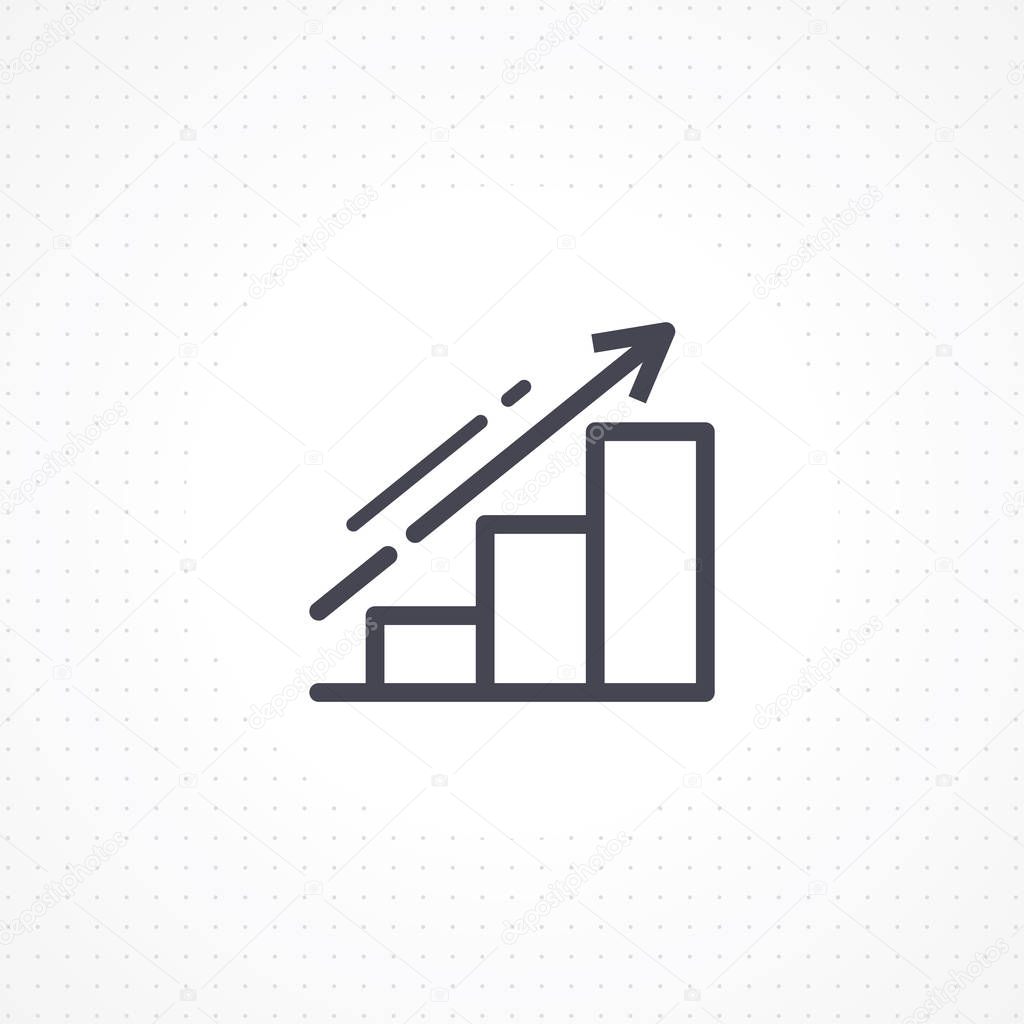 Graph vector icon. Business infographic icon. Vector growing graph for business and finance. Growing graph line vector icon