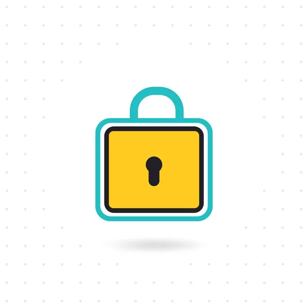 Padlock Icon Lock Icon Flat Style Vector Security Locked Concept — Stock Vector