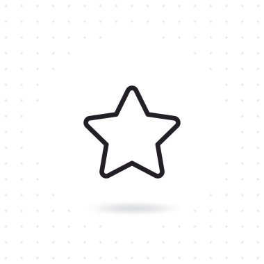 Yıldız simgesi düz tasarım. Anahat vektör yıldız simgesi. Düz çizgi vektör çizim