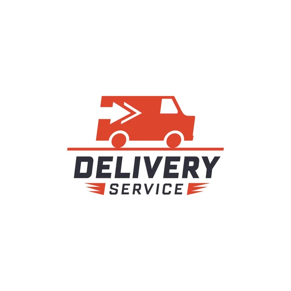 Serviço Entrega Com Van Caminhão Rótulo Entrega Para Compras Online — Vetor de Stock