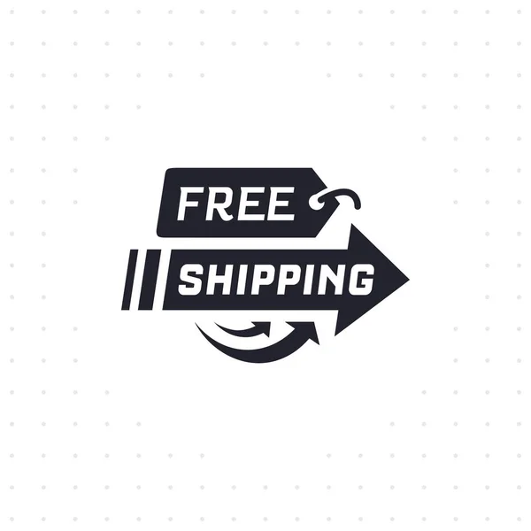 Free Shipping Black Color Delivery Label Online Shopping Worldwide Shipping — Stock Vector