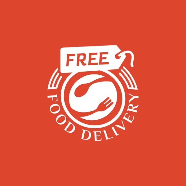 Ücretsiz Gıda Teslim Kırmızı Zemin Üzerine Online Alışveriş Için Teslimat — Stok Vektör