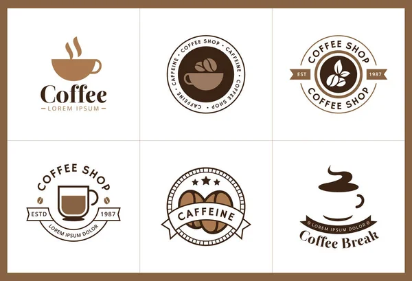 Set Logo Etiqueta Café Conjunto Elementos Café Vectorial Ilustración Café — Vector de stock