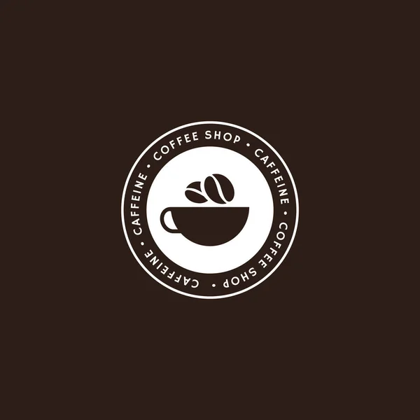 Kaffee Logo Vorlage Weißer Farbe Koffein Schriftzug Vintage Vector Kaffee — Stockvektor