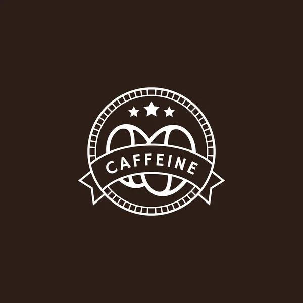 Vector Logotipo Café Vintage Cor Branca Emblema Etiqueta Café Vintage — Vetor de Stock