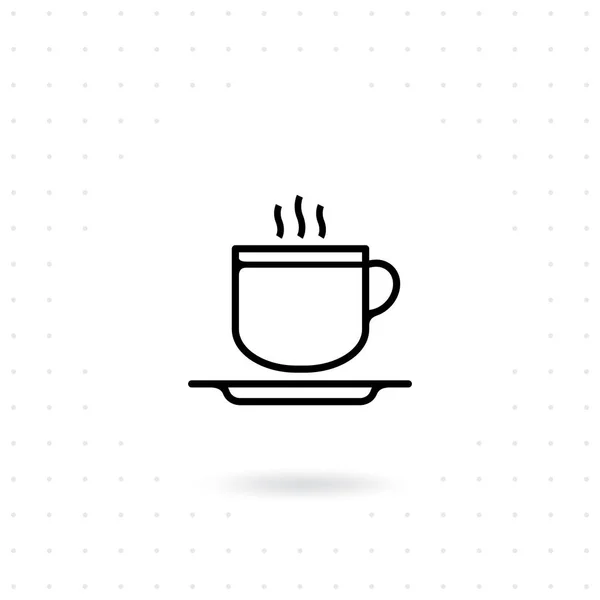 Koffiemok Pictogram Koffiekopje Thee Beker Pictogrammen Lijnstijl Ontwerpen Warme Drank — Stockvector