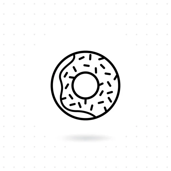 Значок Пончика Векторная Иллюстрация Сладкого Пончика Пончик Глазури Дизайн Контура — стоковый вектор