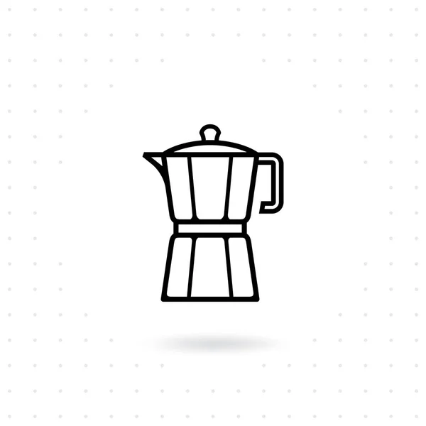 萌香鍋アイコン コーヒー メーカーのベクトル図です 萌香鍋アイコン ライン スタイルのデザインをします 白い背景のアイコンをフラットのコーヒー メーカー イタリアのコーヒー メーカー — ストックベクタ