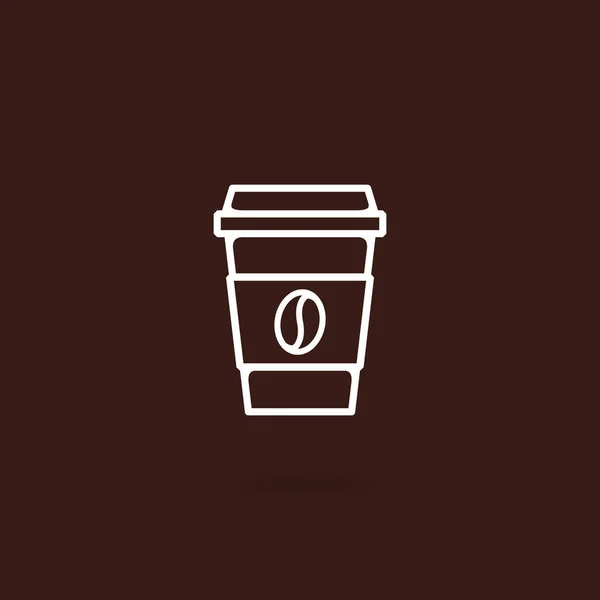 咖啡杯图标 带走咖啡色背景的咖啡杯图标 一次性咖啡杯图标矢量插图 在白色背景上的咖啡去图标 扁线式咖啡杯图标 — 图库矢量图片