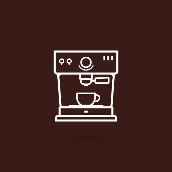 Espresso Koffie Machine Symbool Koffiemachine Overzicht Pictogram Met Bruine Achtergrond — Stockvector