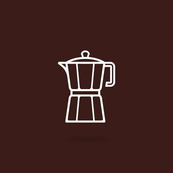 萌香鍋アイコン ブラウン バック グラウンドでコーヒー メーカーのベクトル図 萌香鍋アイコン ライン スタイルのデザインをします 白い背景のアイコンをフラットのコーヒー メーカー — ストックベクタ